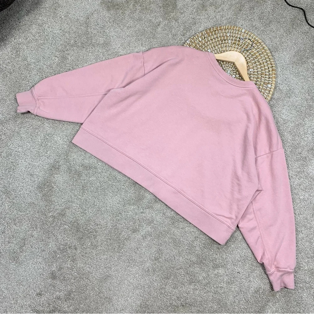 Nike Dri-FIT Get Fit Training Sweatshirt Pullover Oversized Cropped Blush Pink L - Picture 8 of 16